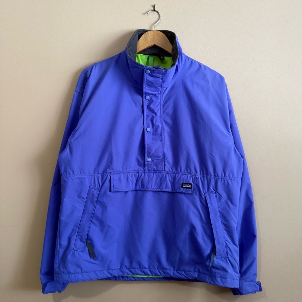 Vintage Patagonia Made in USA Nylon Anorak Fall 1990 Purple and Grey size Medium